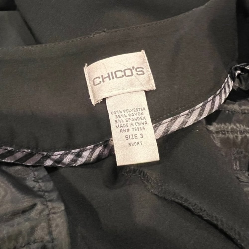 Chico's Black Dress Pants Size XL/16 Short - Picture 10 of 10